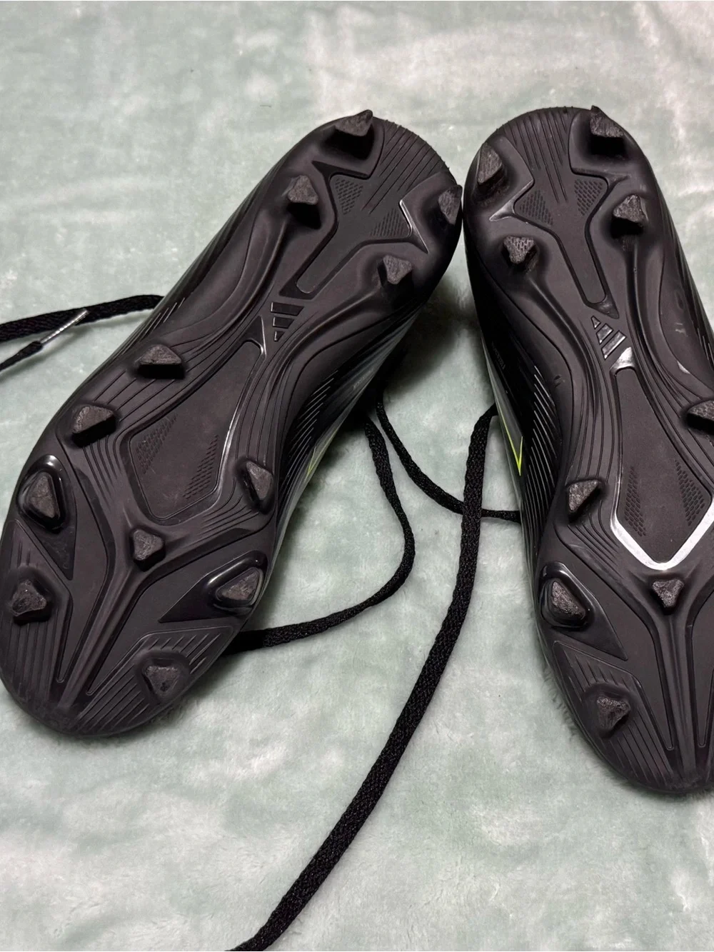 adidas Kids F50 Soccer Cleats — Black with Neon Yellow Accents